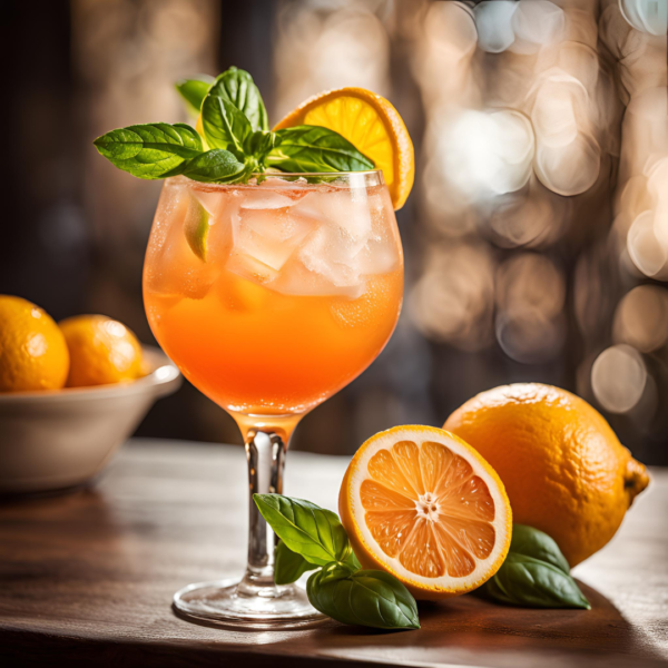 Citrusaugļu spritz ar baziliku